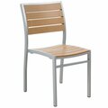 Bfm Seating Largo Outdoor / Indoor Stackable Synthetic Teak Silver Side Chair 163PH102CTSV